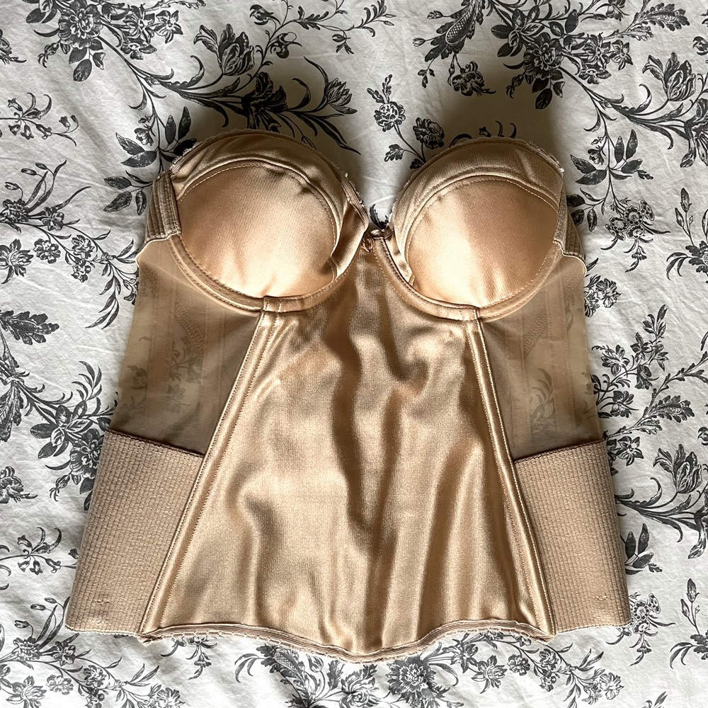 Merry Modes bridal corset, gold/tan, 34B with push-up inserts